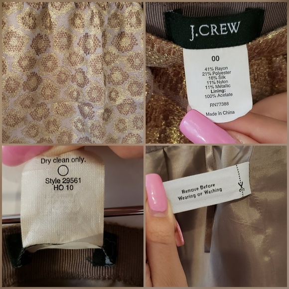 J. Crew Jacquard Metallic Goldenrod Mini Skirt - Picture 2 of 8